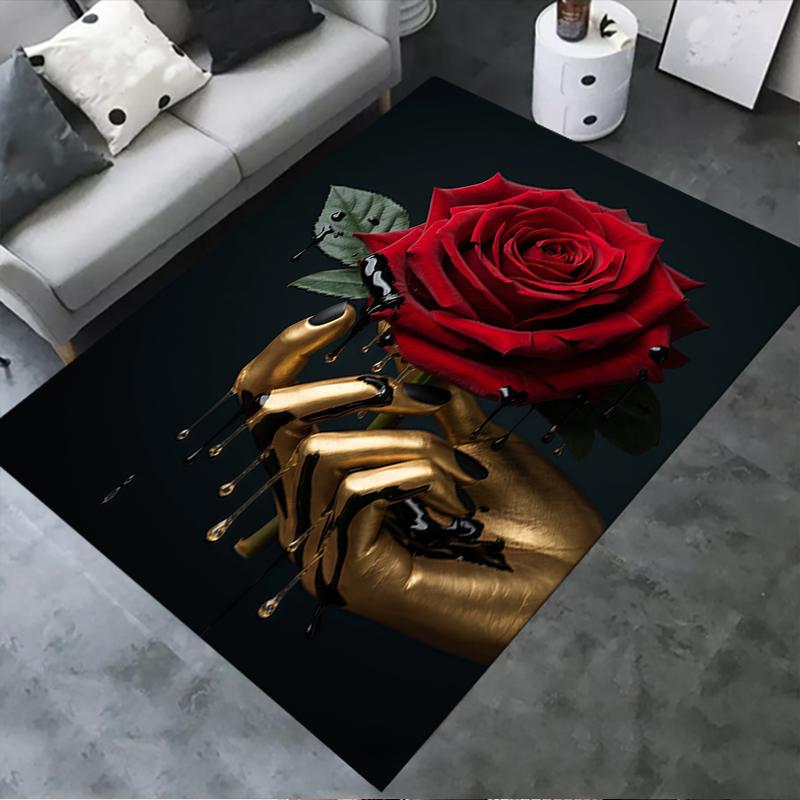 2025 New Golden Hand Carpet Rug for Living Room Bedroom Home Sofa Decoration,Kids play Non-slip Floor Mat