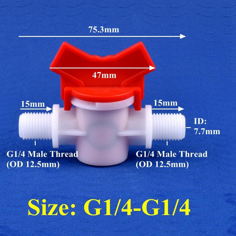 5 шт./лот G1/4" ~G1" наружная резьба POM шаровой клапан равного/редукционного диаметра клапан аквариумный бак адаптер домашний сад капельный полив шланг клапан