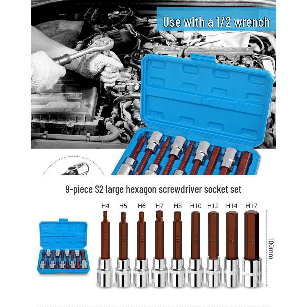 Набор ударных 12-гранных головок Torx с удлинителем, 1/2 дюйма