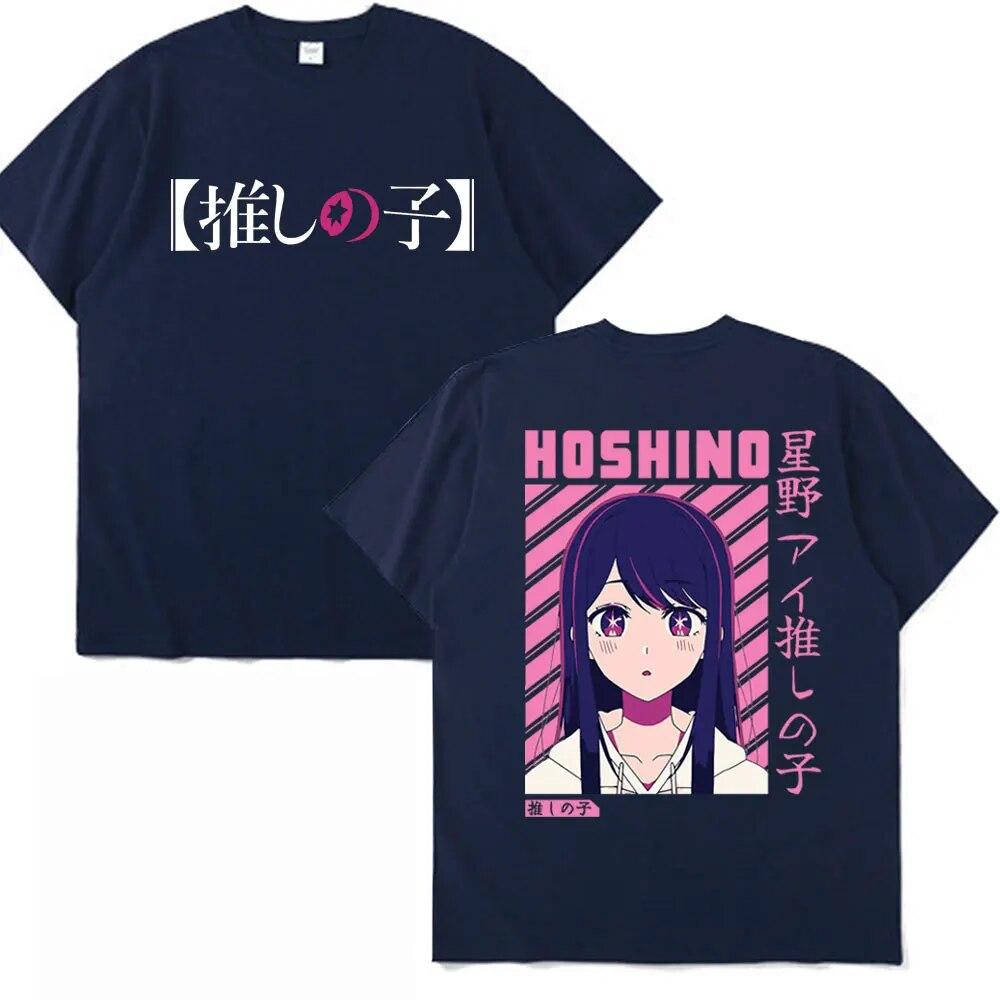 Kawaii Oshi No Ko Anime Ai Hoshino Футболка для косплея «Поклонники мультфильмов отаку» Летняя повседневная модная футболка Уличная одежда унисекс