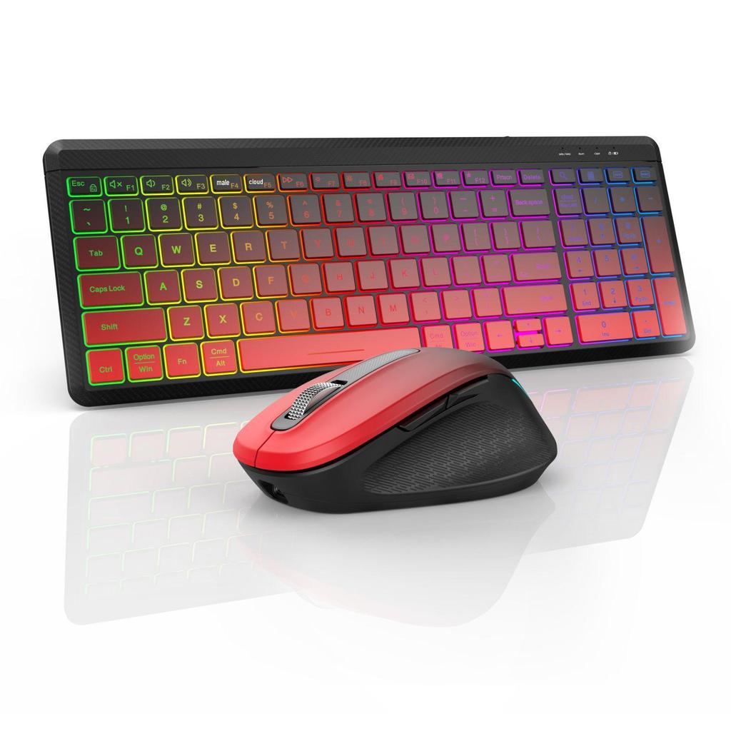 Беспроводной Bluetooth RGB-клавиатура и бесшумный набор мыши JOMAA для офиса