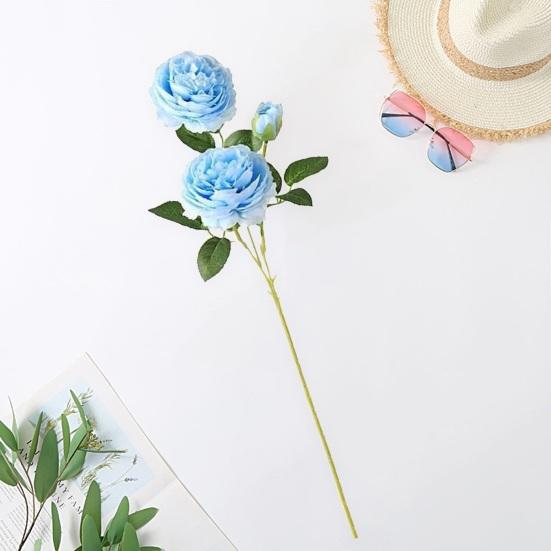 3 ветки, 2 большие головки, 1 маленький бутон. Искусственный пион. Реалистичные зеленые листья. Неувядшие листья. Центральная часть стола. Искусственный цветок. Свадебный декор.