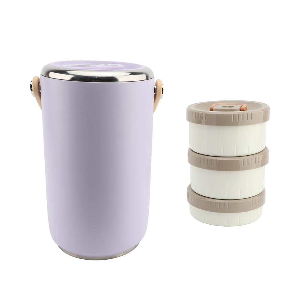 2,6 л нержавеющая сталь вакуумная банка для еды с ручкой 3 яруса штабелируемый изолированный ланч-бокс