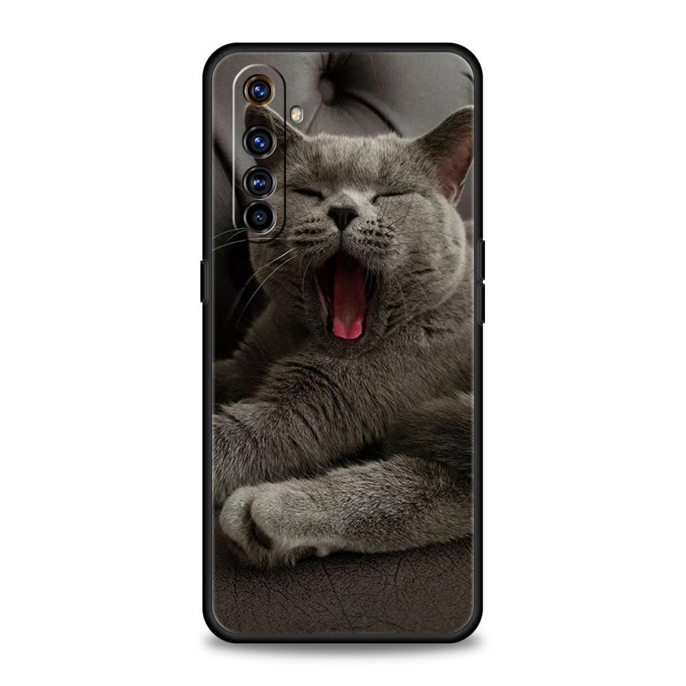 Phone Case For Realme 12 11 10 9 8 5G 7 6 GT5 GT3 GT2 Pro Plus C21 C11 C25 C35 GT Neo 2 3 3T 5 Cover British Shorthair Cat