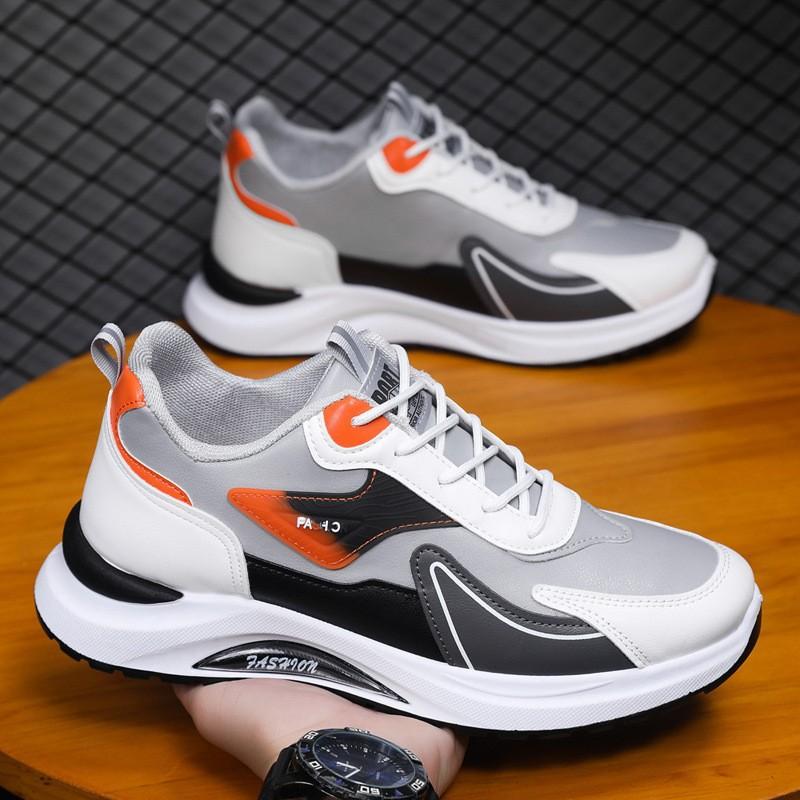 Мужская обувь весна и осень сетчатые дышащие кроссовки на платформе водонепроницаемая кожаная поверхность легкие и удобные кроссовки для бега повседневная обувь