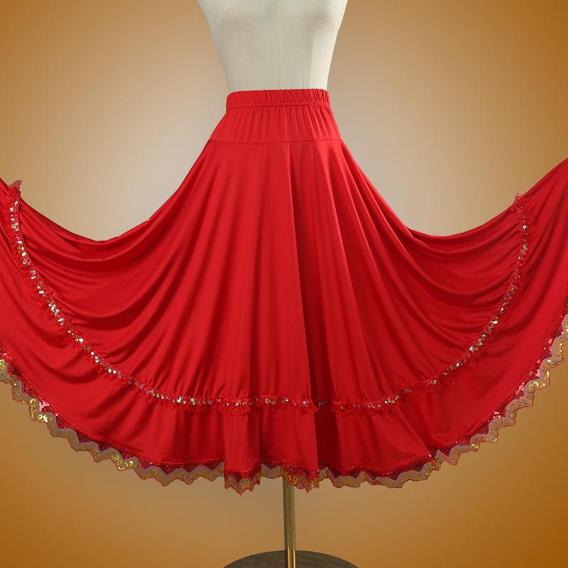 Square Dance Stage Costume: High Waist Ethnic Swing Skirt for Women (Adult, Spring/Summer)