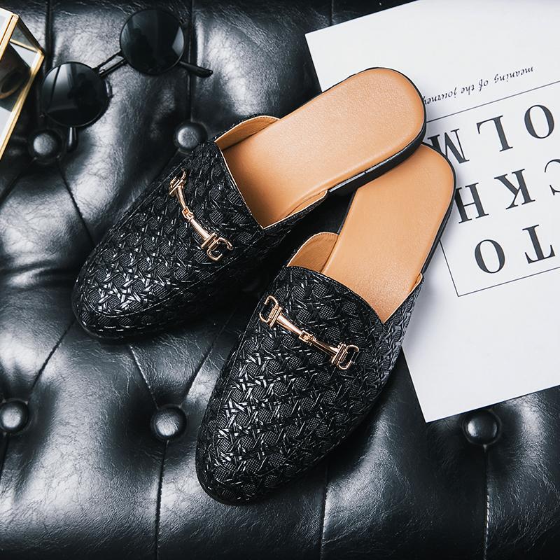 Мода Новый Бренд Дизайнерские Мужские Полуботинки Для Мужчин Повседневные Кожаные Лоферы Модные Полуботинки Мюли Мужские Белые Шлепанцы Тапочки Мужские