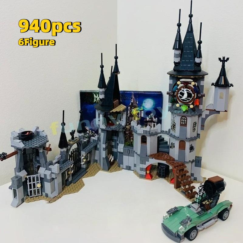 940 шт. MOC 9468 Замок вампира Строительные блоки Монстр-тележка Игрушка Мальчик Хэллоуин Подарочный набор DIY
