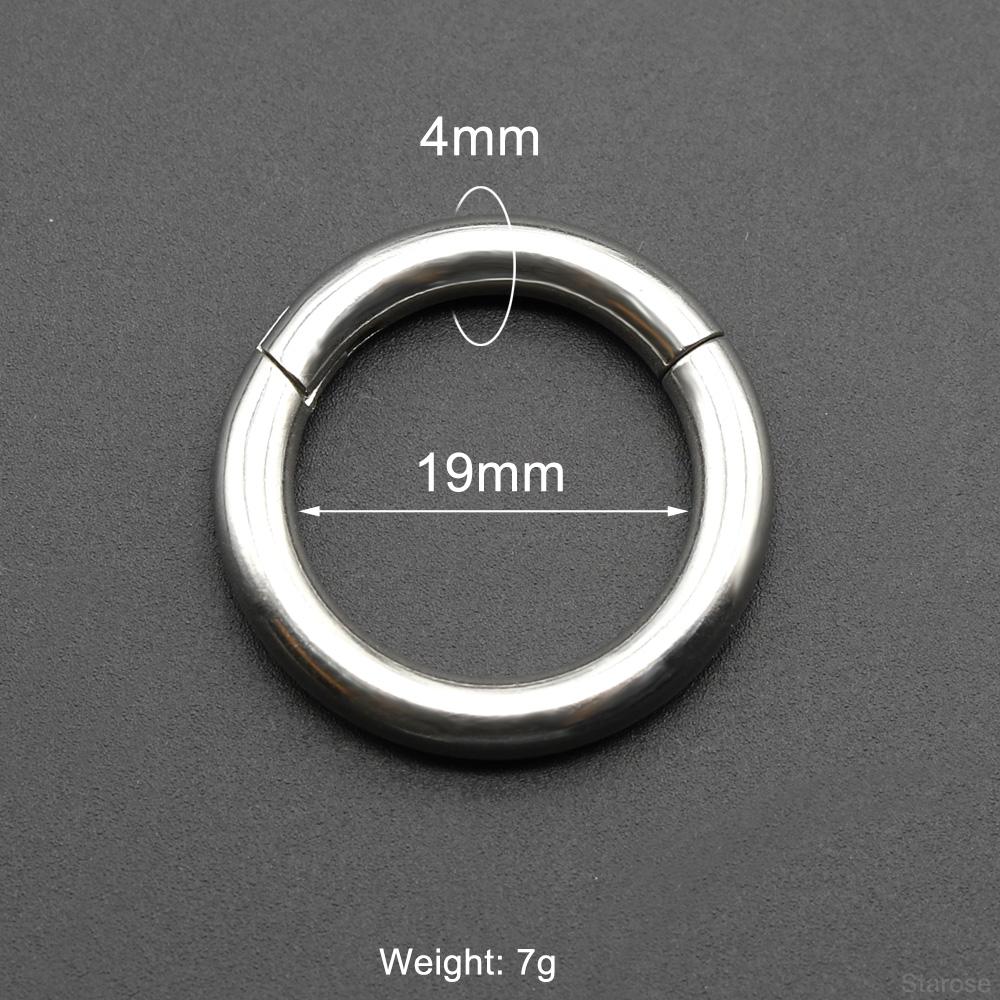 Smooth Hinged Stainless Steel Segment Hoop Ring 00G Large Size Septum Clicker BCR PA Piercing Nose Ring Ear Stretcher Weights