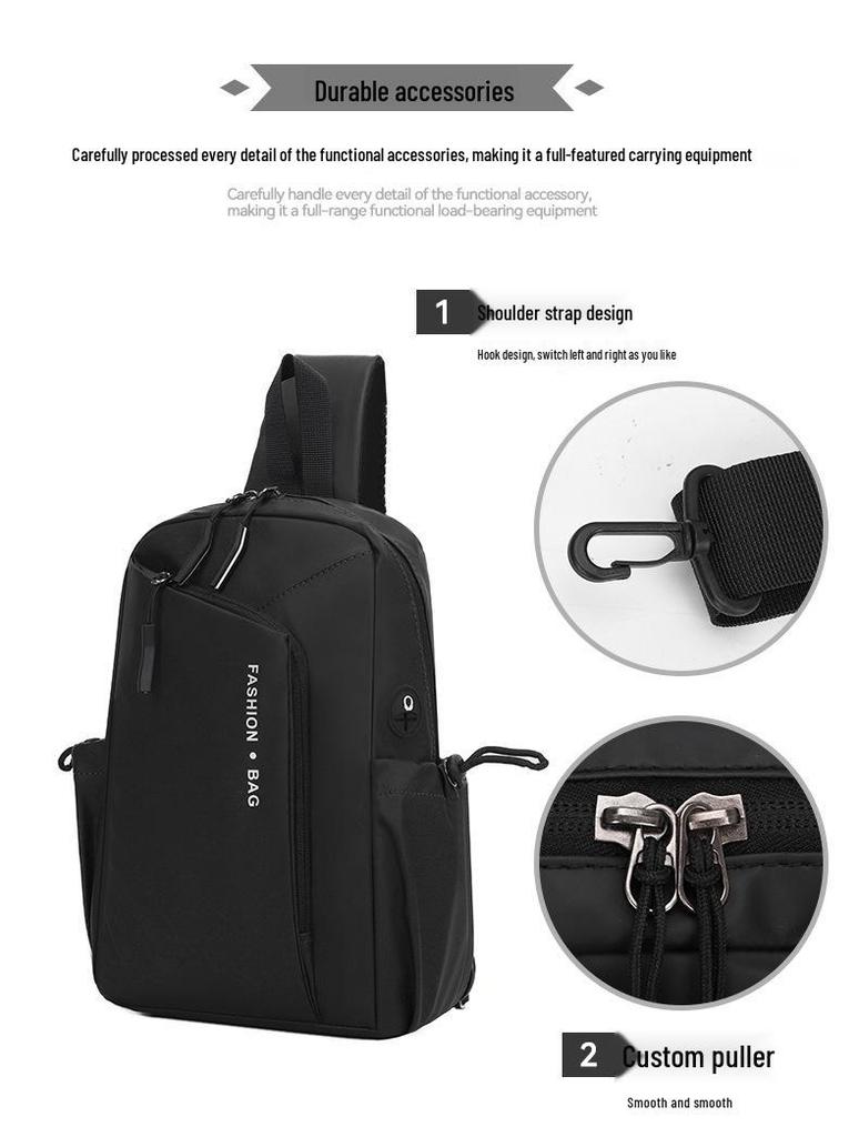 Мужская многофункциональная нагрудная сумка кроссбоди - спортивный рюкзак через плечо для отдыха