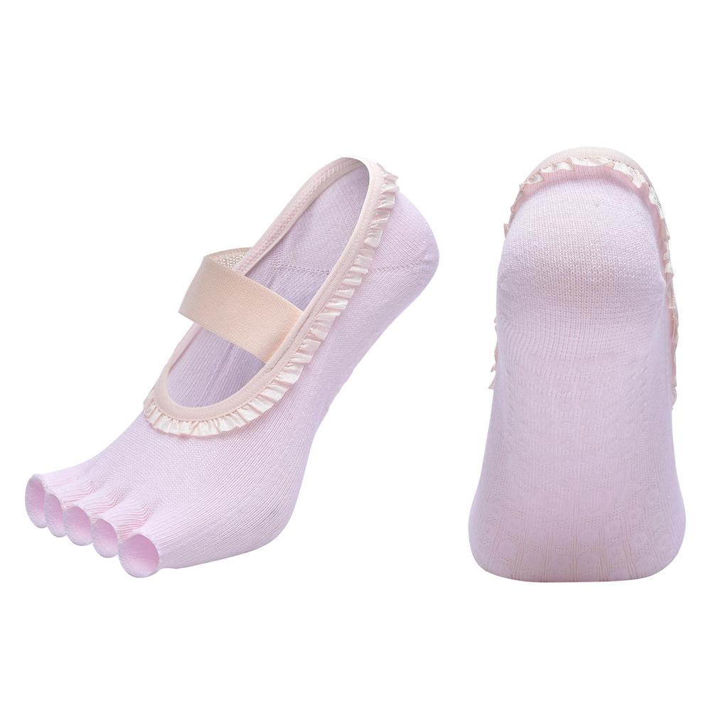 Силиконовые нескользящие носки для йоги, женские носки с открытой спиной, дышащие, без пальцев, для пилатеса, носки с пятью пальцами для тренировок в помещении, для танцев и спорта