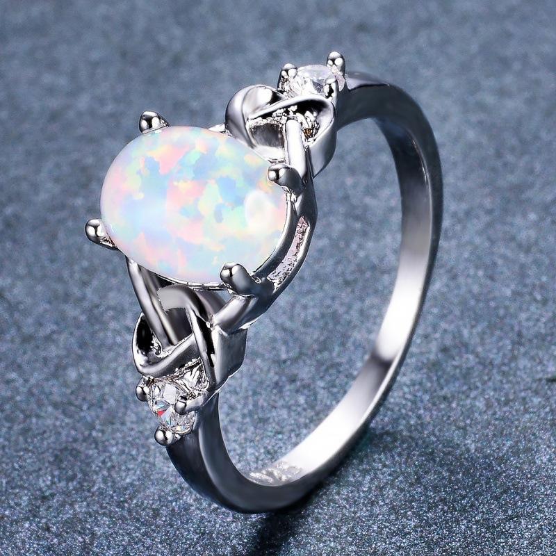 wih new goose egg white women's creative opal popular jewelry women's accessories ring