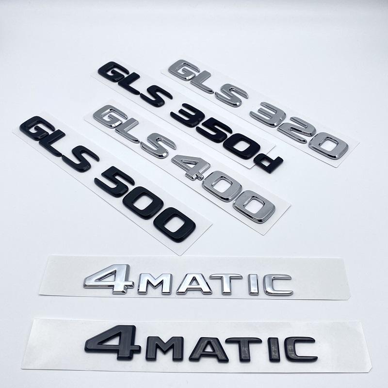 HXA4 ABS Car 3D Letters Styling Trunk Badge Sticker GLS320 GLS350d GLS400 GLS500 4MATIC Logo Emblem for X166 Series