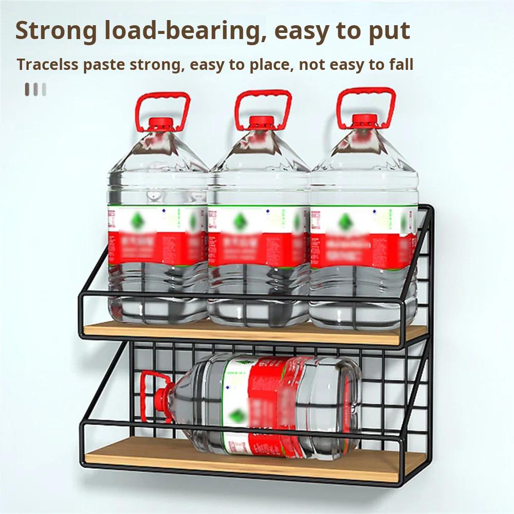 Настенные полки без сверления, деревянная подвесная полка для гостиной, спальни, корзина для хранения, настенные украшения, стойки-органайзеры