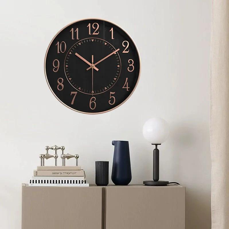 12-дюймовые скандинавские бесшумные настенные часы из экологически чистого материала, бесшумные, не тикают, подходят для столовой, спальни, кабинета