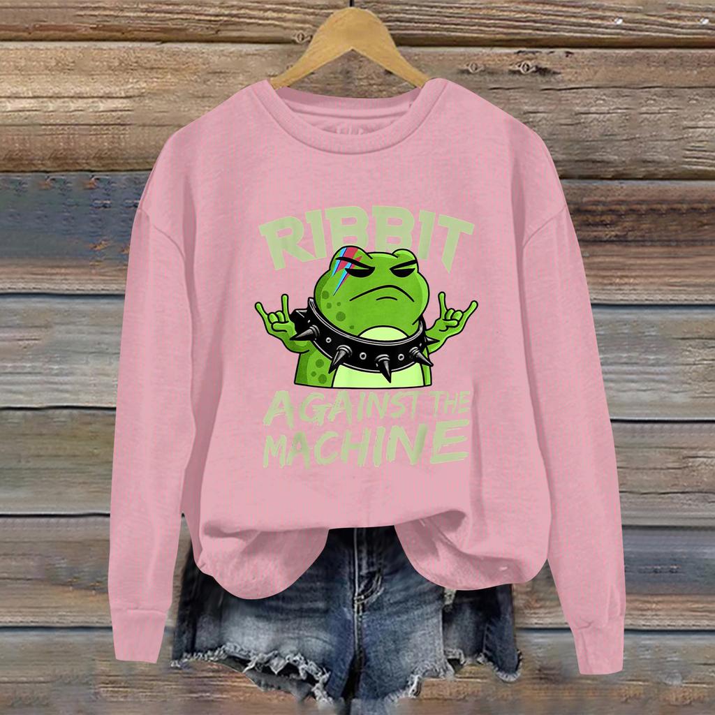 Women's Fashion Daily Versatile Casual Sweatshirts Long Sleeve Round Neck Top Sweatshirts