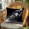 Extreme Sports Moto Biker Art Pillowcase Cushion Print 40x40cm Monochrome Dirt Bike Action Racing Throw Pillow Cover Decoration