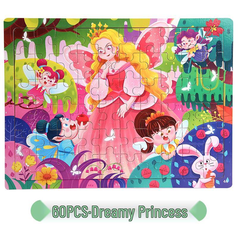 60-Piece Children's Cartoon Wooden Jigsaw Puzzle for Early Education