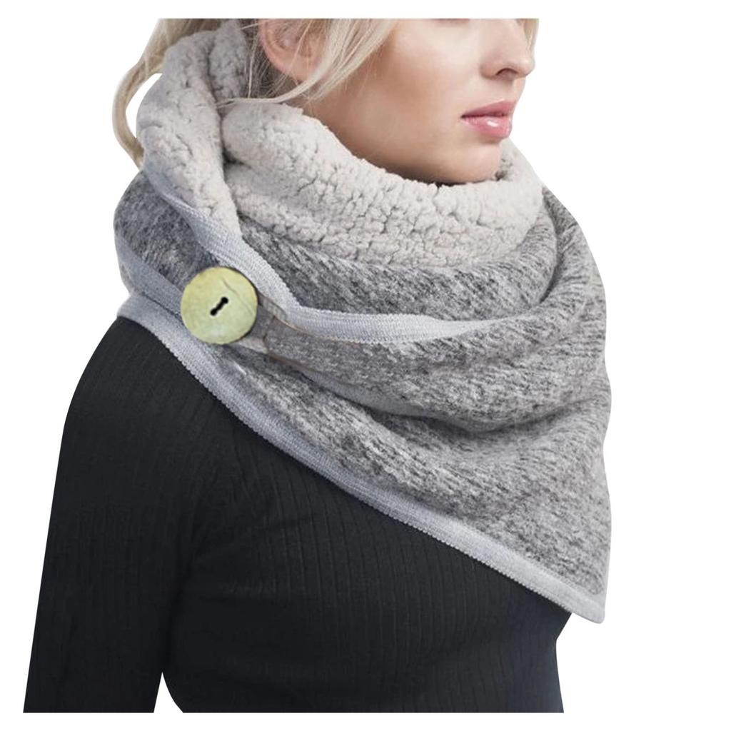 Женский повседневный шарф с принтом, модный многоцелевой платок в стиле ретро, ​​шарф на пуговицах