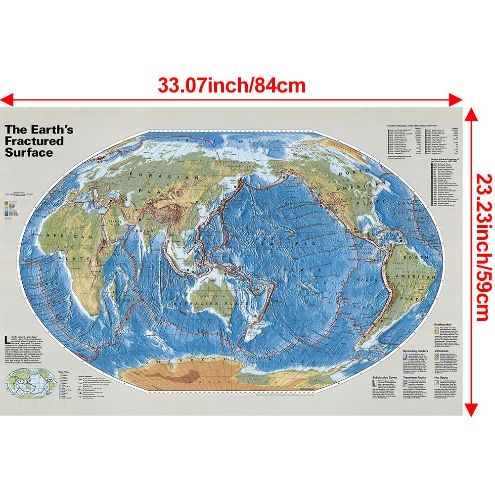 National Geographic Карта Северной Америки Плакаты Настенная картина для классной комнаты, студенческой комнаты и домашнего декора, настенный декор, туристические принадлежности