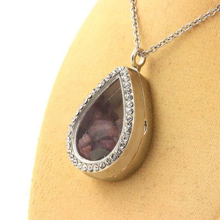 Stones and Minerals. Raw Multicolor Tourmaline Necklace. Drop Model.