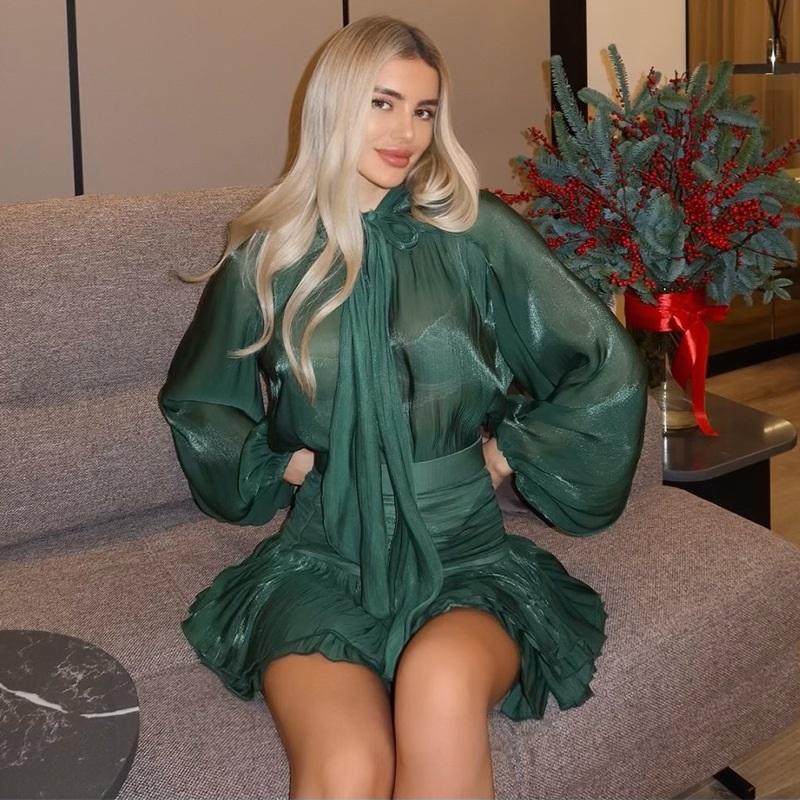 Европейский и американский стиль женская короткая юбка новая юбка с завязками юбка с высокой талией плиссированная повседневный костюм