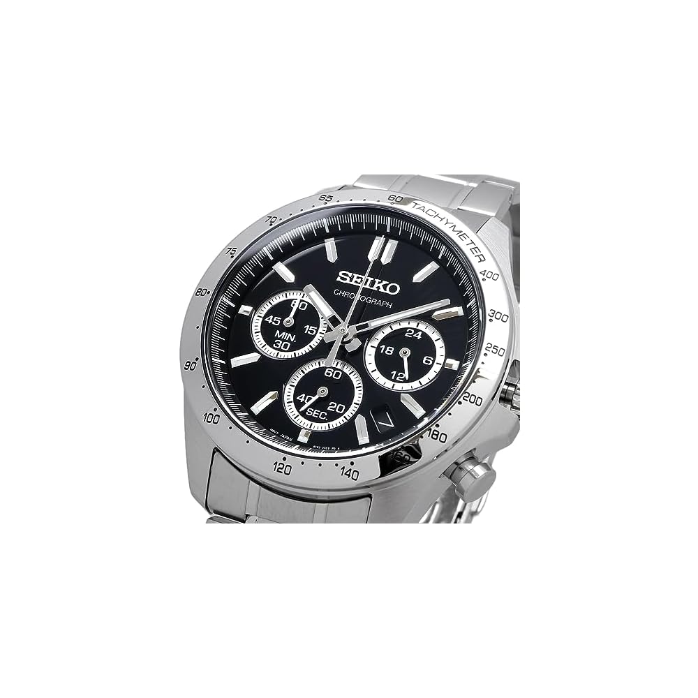 Мужские кварцевые часы Seiko с хронографом SBTR013 Черные 1/5 секунды Водонепроницаемые