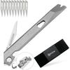 Titanium Pry Bar 10 in 1 Mini Pry Bar EDC Pocket Tool Titanium Screwdriver Keychain Gifts for Dad Husband Him