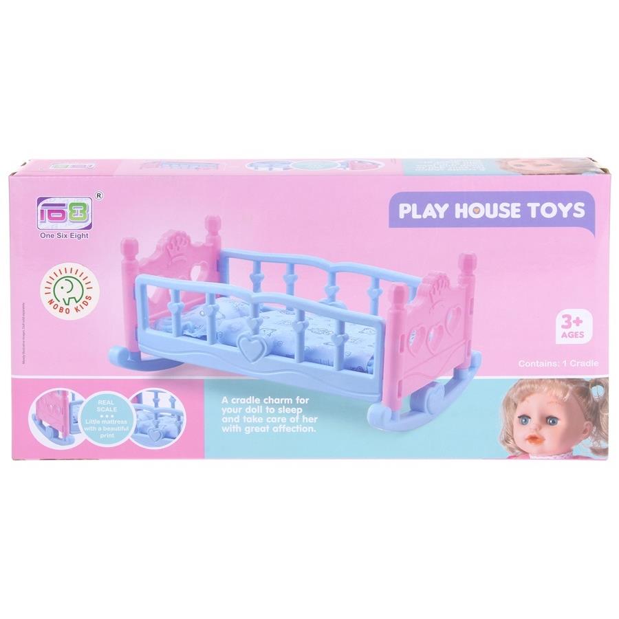 2-in-1 Doll's Cradle with Pillow and Blanket Doll Accessories