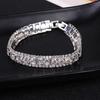 Women Bangle Faux Crystal Polished Contrast Color Alloy Symmetric Shopping Work Party Dating Wrist Bracelet Lady Jewelry