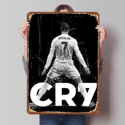 Криштиану Роналду Сиуу Футболист Металлический Постер Декоративные Рамки для Стены Индивидуальные Металлические Жестяные Таблички для Украшения Стен