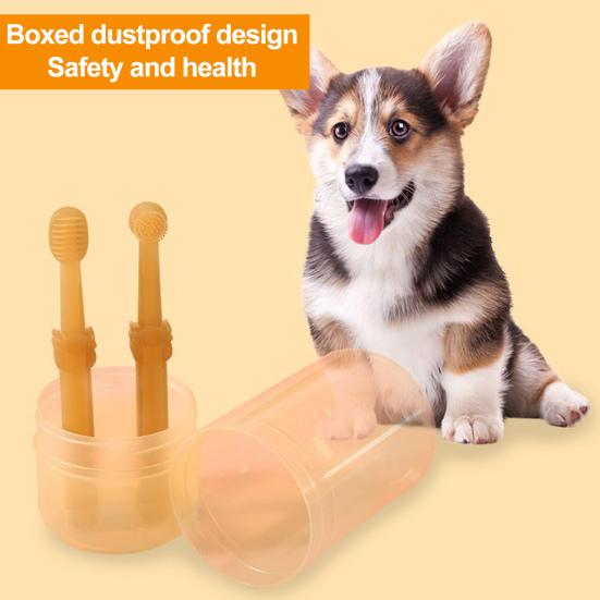 1 Set Pet Toothbrush Cats Dogs Teeth Cleaning Brush Soft Silicone Toothbrush