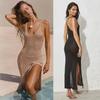 2023 European & American Hollow Backless Knit Beach Cover-Up Skirt