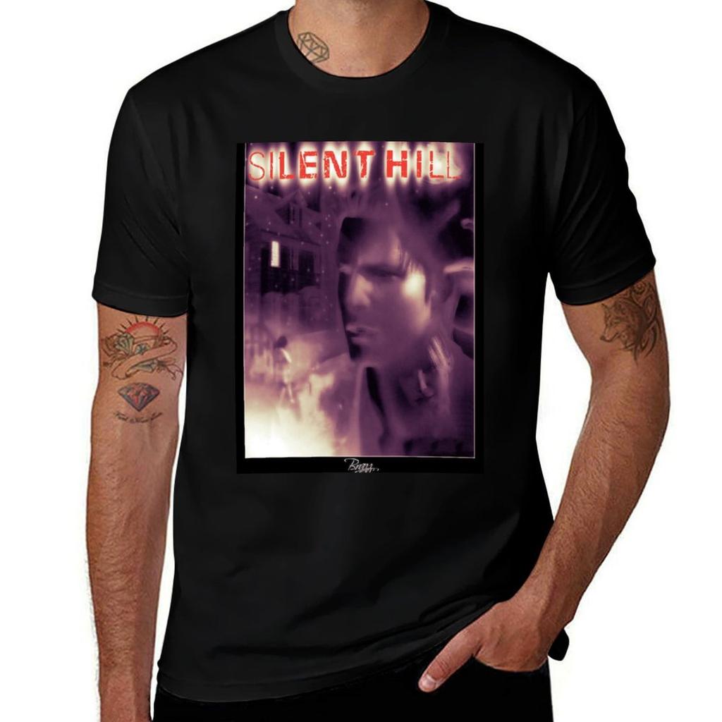Silent Hill 1 - Ps1 Original Art Box Cover (NA Version) T-Shirt Casual Loose Short Sleeve Tee f