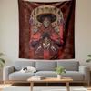 Masked Figure Ritual Art Tapestry Wall Hanging, Mystical Ceremony Illustration, Gothic Wall Decor for Bedroom Living Room Dorm