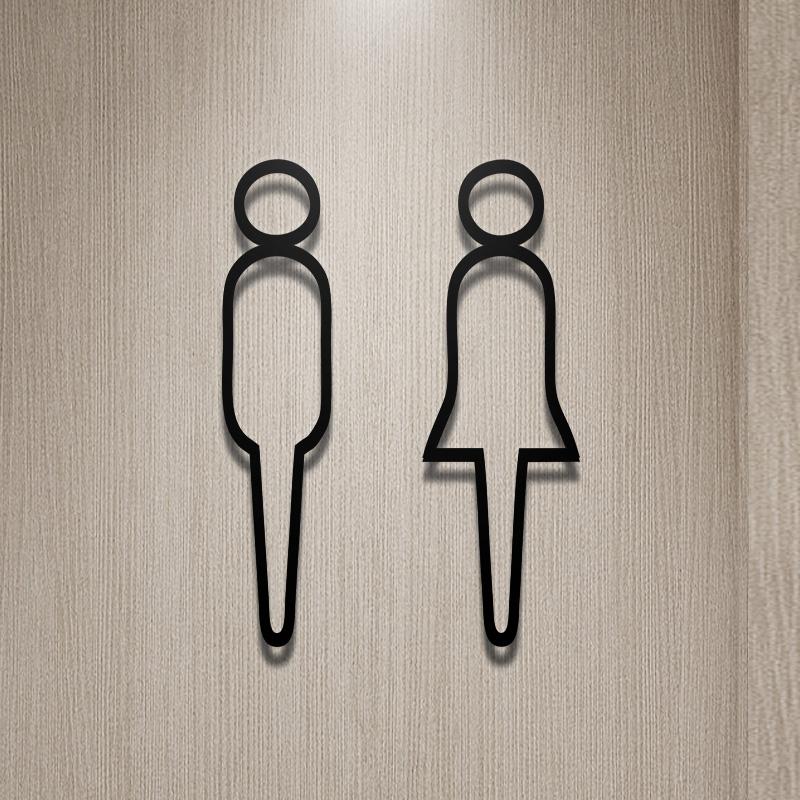 Торговые центры Офис Туалет Табличка Акриловая 3D Наклейка на дверь туалета Наклейка на стену Туалет Вывеска Арт Отель Домашний декор