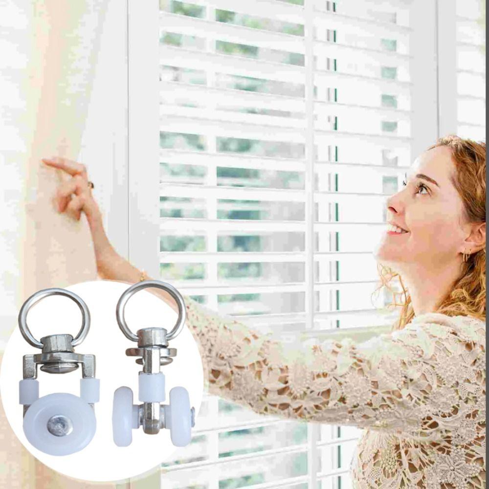 Durable Curtain Track Roller Silent Hooks Drapery Rail Sliding Glider Ceiling Pulley
