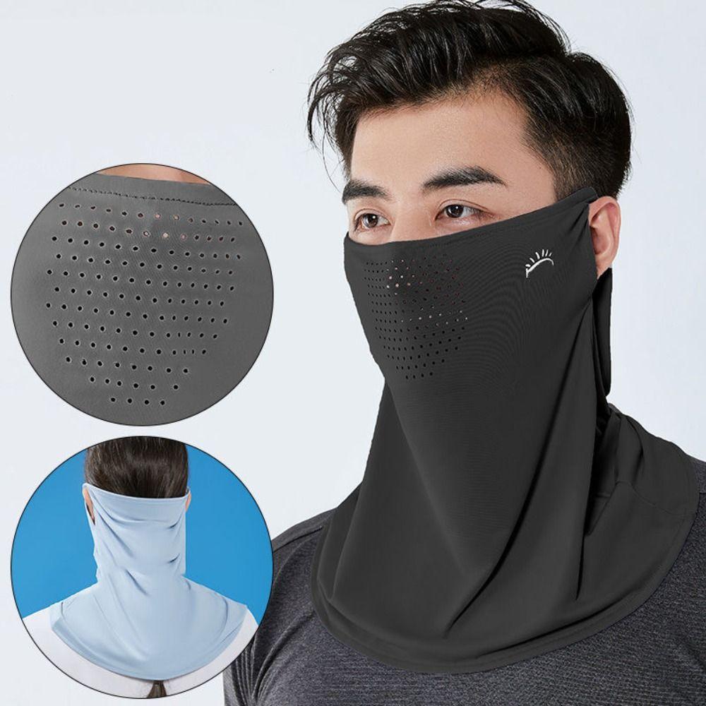 Summer Face Scarves Face Cover Solid Color Sunscreen Face Scarf Breathable Neck Wrap Cover Golf
