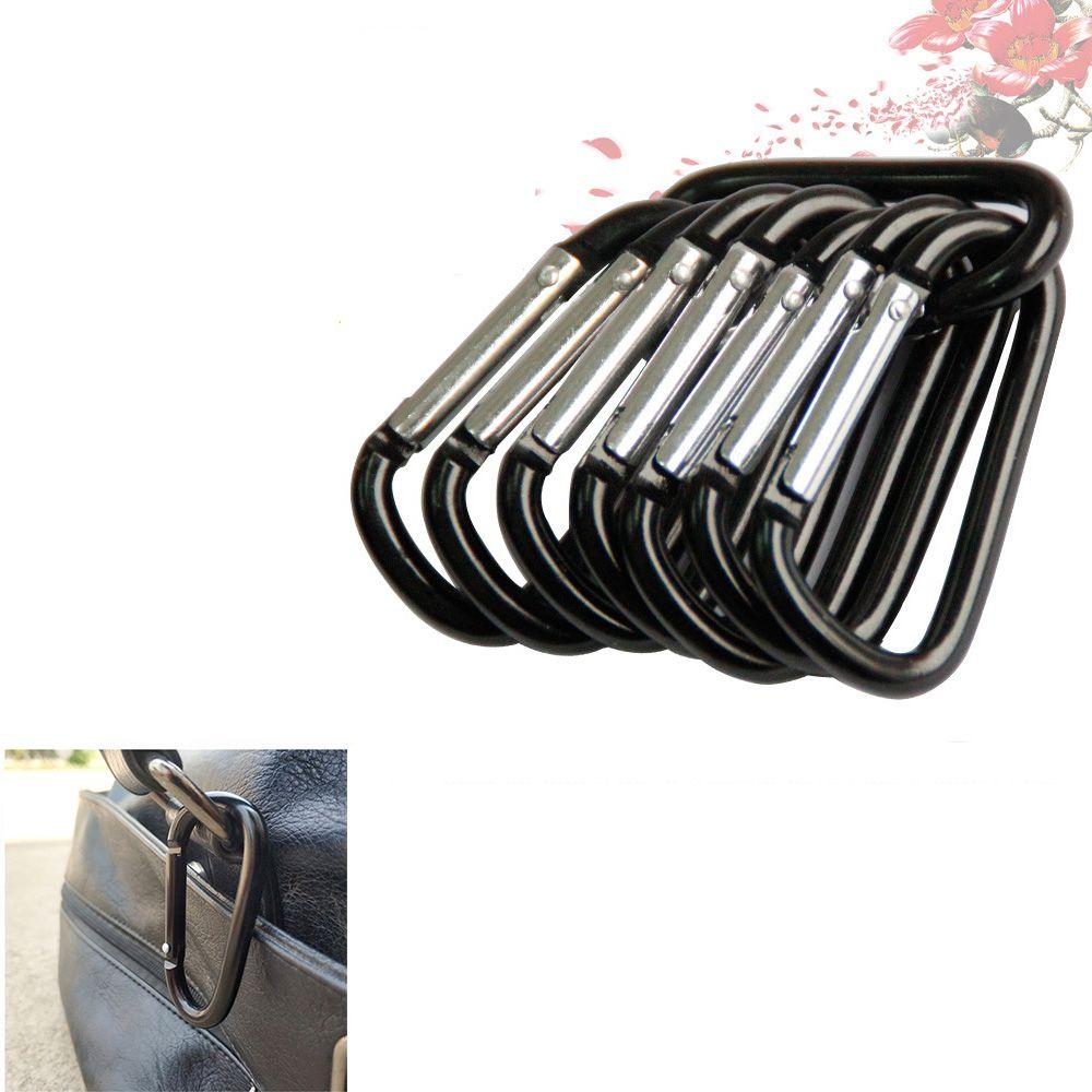 Black-color Aluminium Equipment Alloy Carabiner Buckle Keychain Camping Hiking Hook Climbing Button