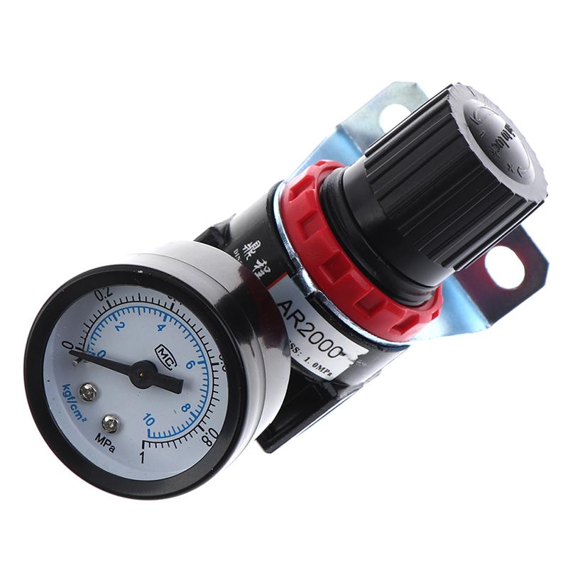 Ar2000 Воздушный регулятор давления компрессора Манометр Предохранительный регулирующий клапан