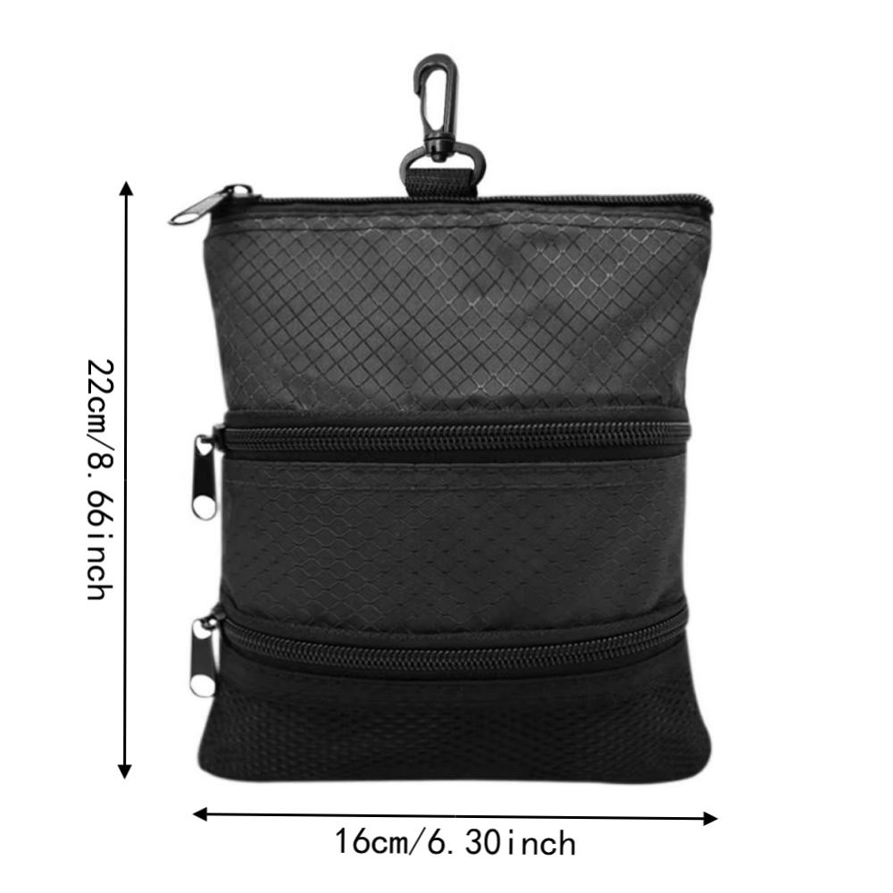 Three Layer Golf Ball Bag Waterproof Golf Pouch Multipurpose Golf Carrier Golf Players