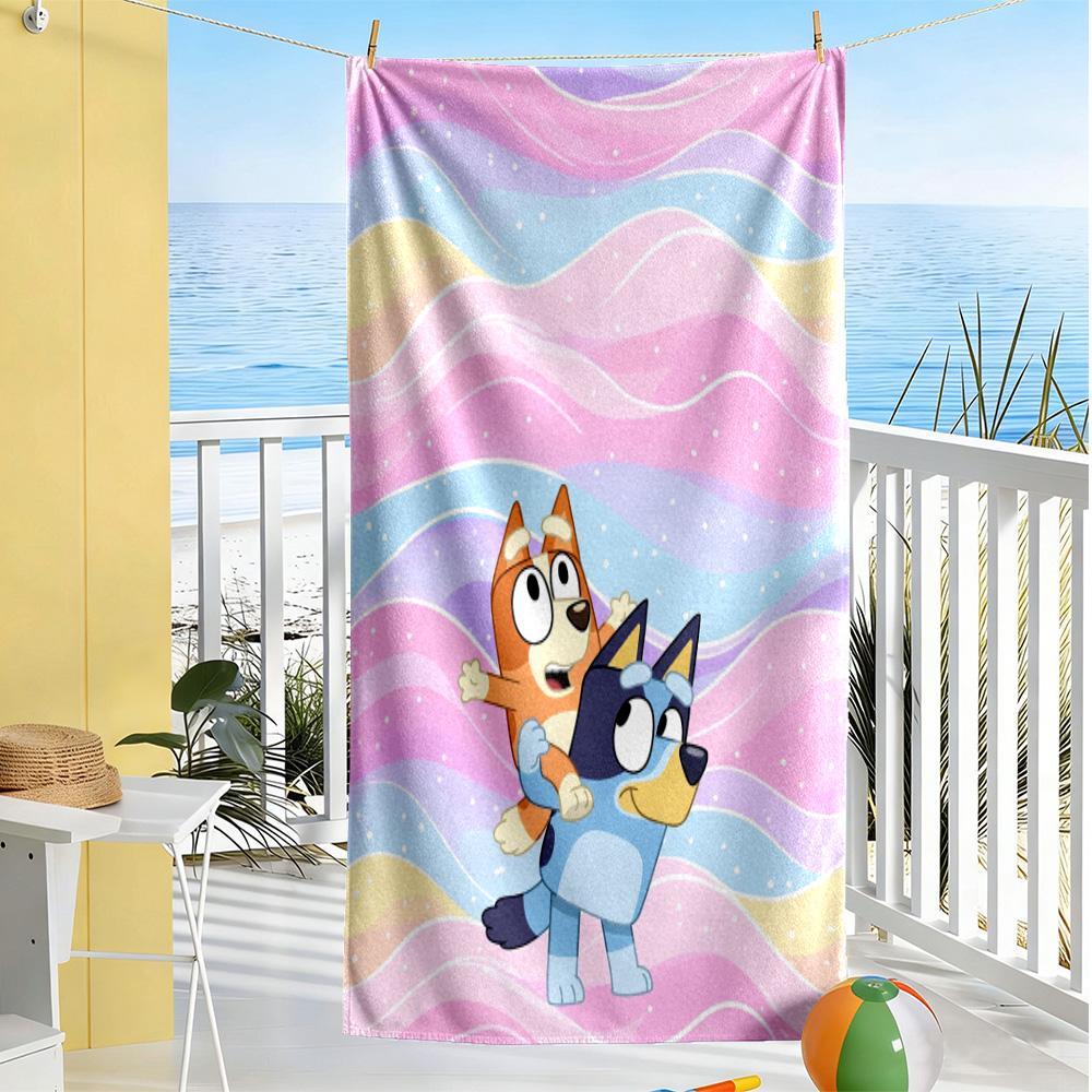 Bluey Bingo Adventure Beach Towel Soft Durable Quick-Dry Comfortable Lightweight Suitable for Swimming, Gym, Camping, Yoga Vacation