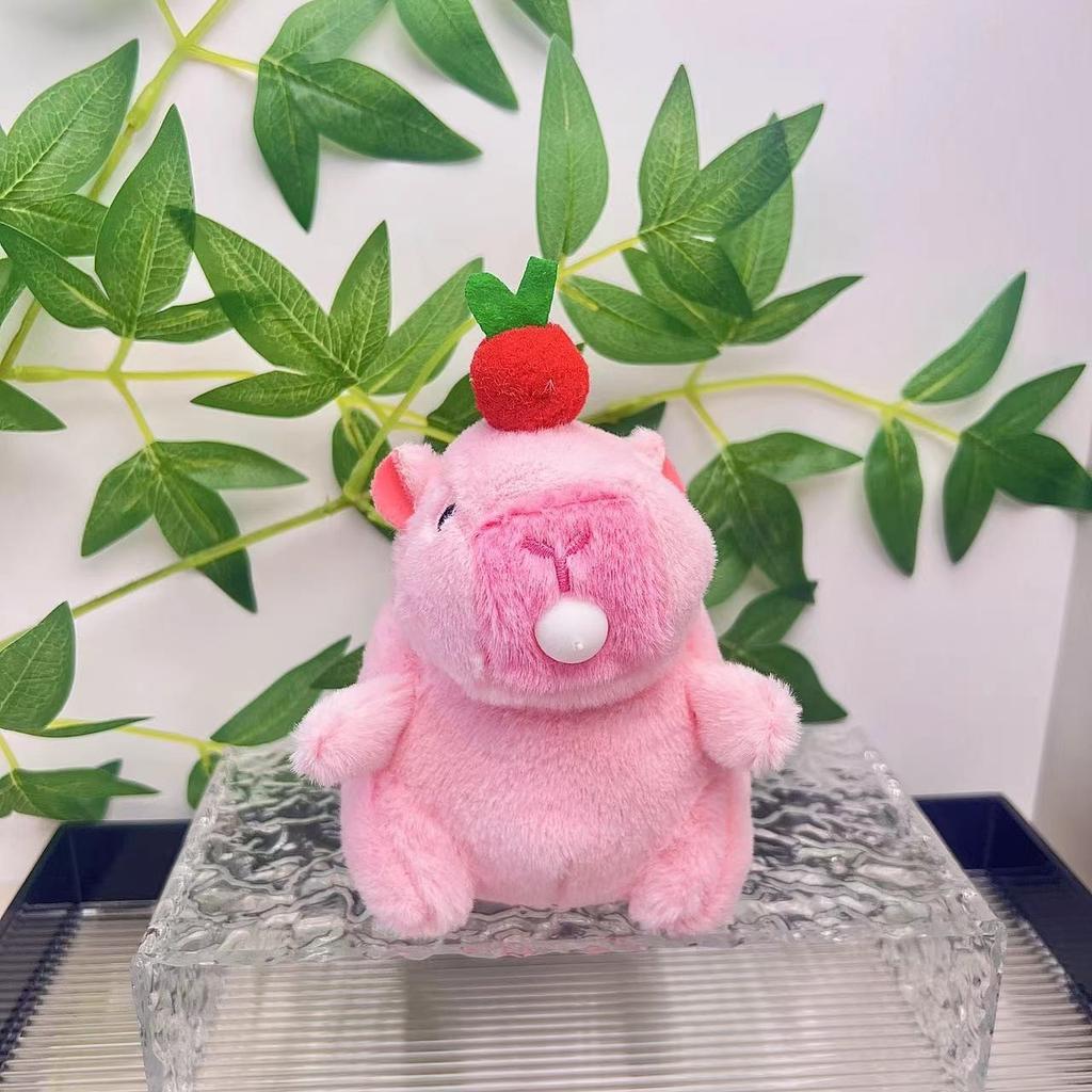 Shaking Sound, Internet Celebrity Capybara Spitting Bubbles, Capibala Pendant, Plush Toy Doll, Keychain Doll