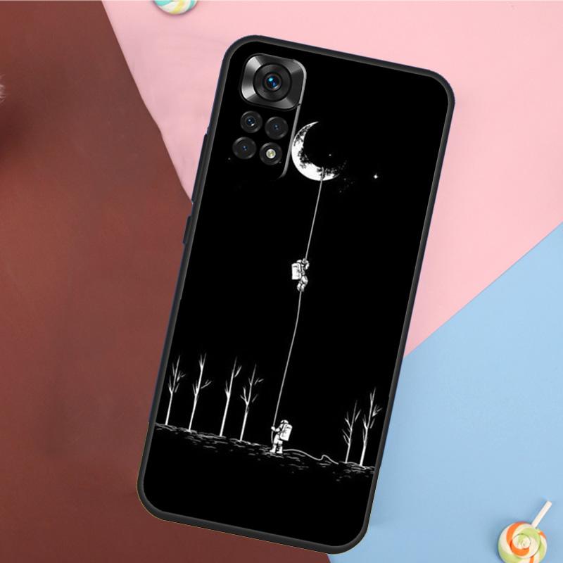 Черно-белый Космический Астронавт Луна Чехол Для Xiaomi Redmi Note 13 Pro 14 12 11 9 10 9S 10S 11S 12S Redmi 14C 10C 12C 13C Чехол