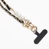Phone Lanyard Women's Long Leather Woven Metal Chain Phone Case Detachable Phone Lanyard Diagonal Cross Bag Decoration