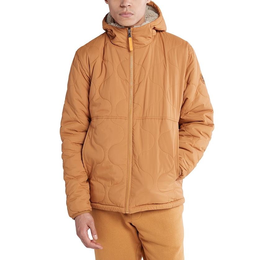 Timberland Однотонная двусторонняя флисовая куртка с капюшоном, мужские куртки, желтые A69NH-P47