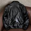 Куртка из натуральной мягкой коровьей кожи первого слоя, мужская короткая кожаная куртка с лацканами для летного костюма, куртка большого размера, осень