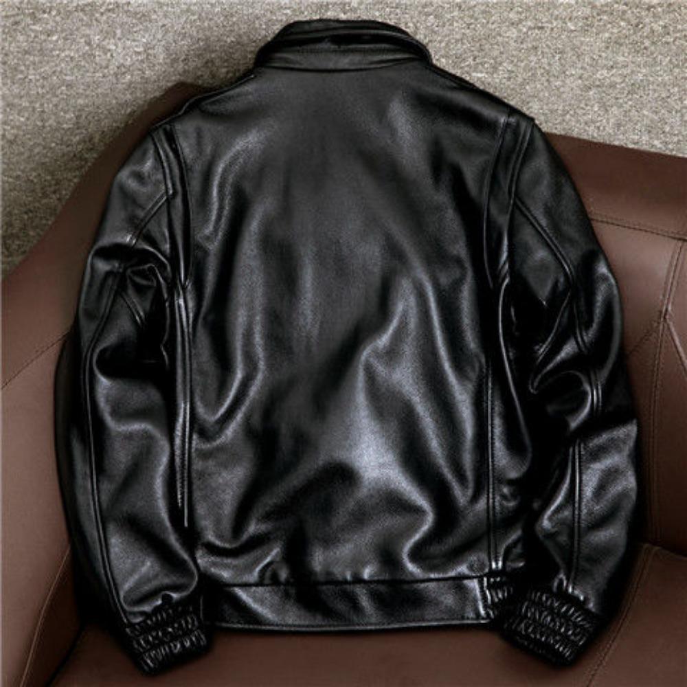 Куртка из натуральной мягкой коровьей кожи первого слоя, мужская короткая кожаная куртка с лацканами для летного костюма, куртка большого размера, осень
