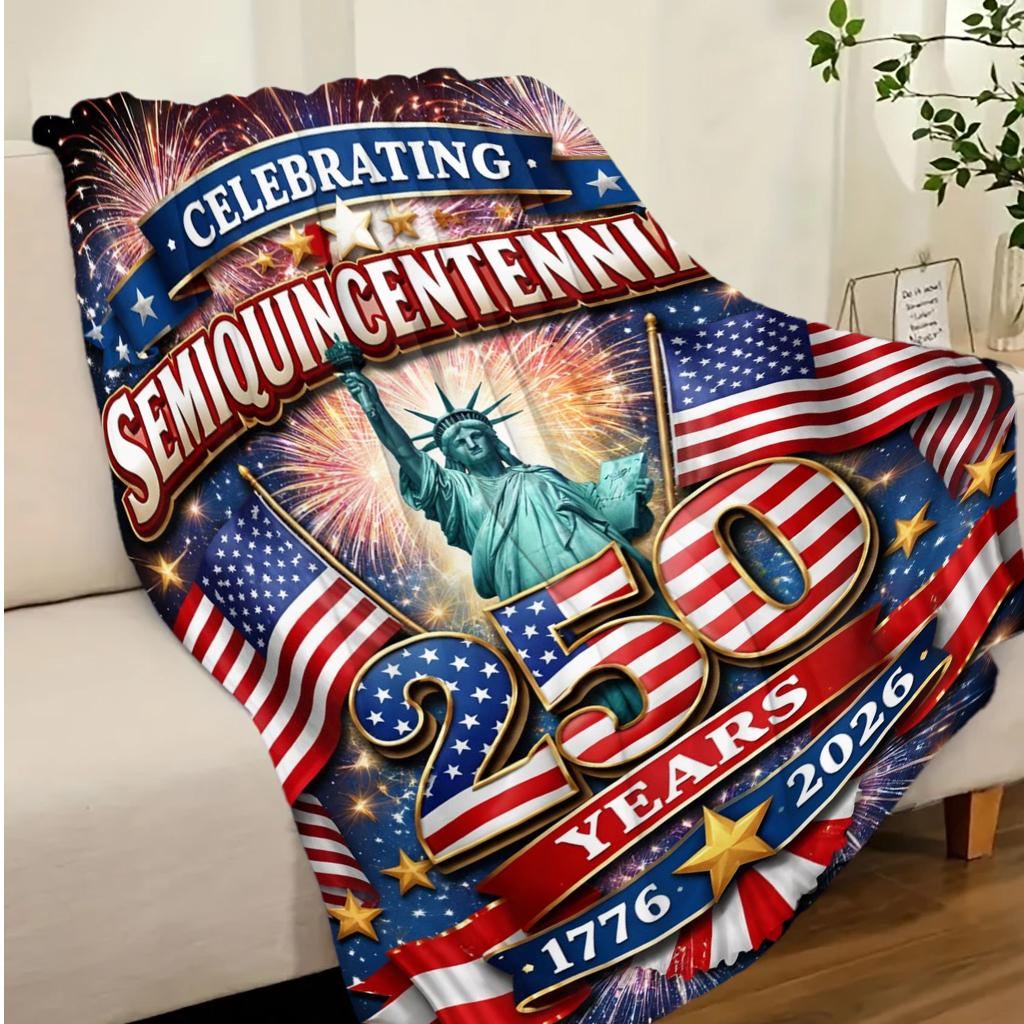 США 250-летие 1776- Статуя Свободы Американский Флаг Фланелевое Одеяло Патриотическое Плед Декор для Дома