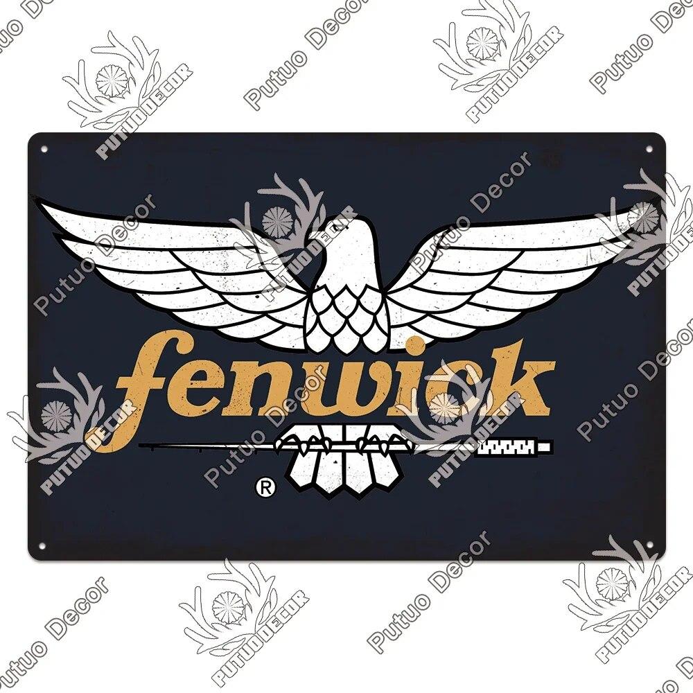 Putuo Decor Fishing Gear Retro Tin Sign Plaque Metal Plate Vintage Wall Art Poster Decoration for Tackle Shop Home Iron Painting